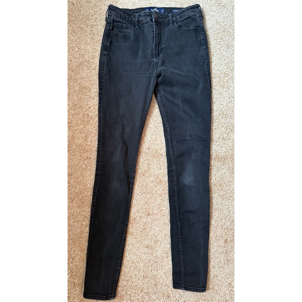 Hollister High‎ Rise Super Skinny Black Wash Jeans Womens Size 5L 27x32